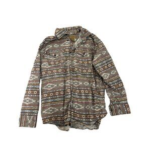 Mens Clearwater Outfitters L Aztec Southwestern Cotton Button-Up Shirt Winter
